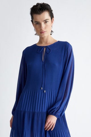 Robe plissée - Bleu