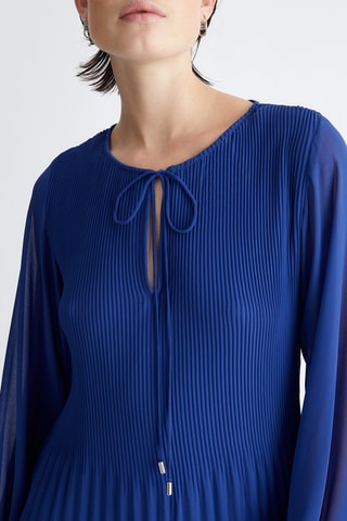 Robe plissée - Bleu