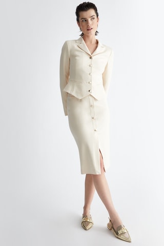 Jupe droite taille haute - Blanc