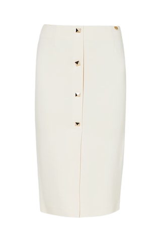 Jupe droite taille haute - Blanc