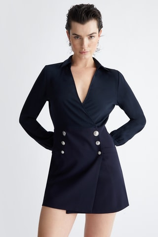 Robe portefeuille - Bleu marine