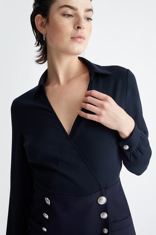Robe portefeuille - Bleu marine