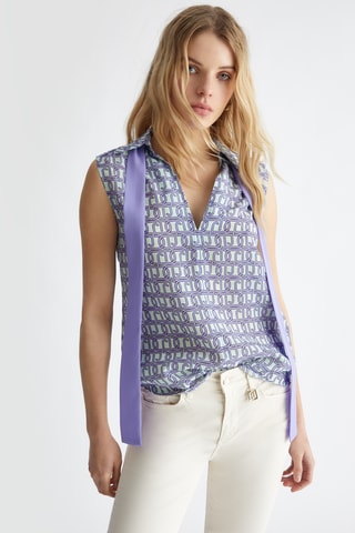 Blouse en soie - Marron