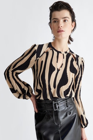Blouse plissée - Beige
