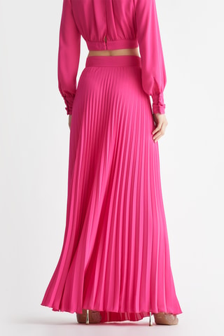 Jupe plissée taille haute - Rose