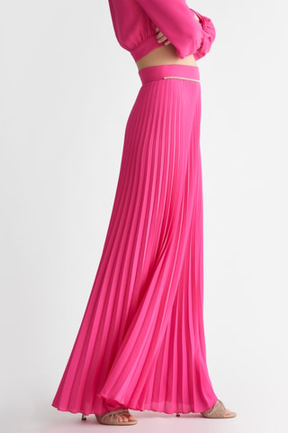 Jupe plissée taille haute - Rose