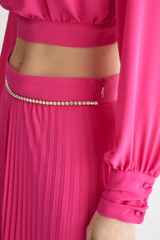 Jupe plissée taille haute - Rose