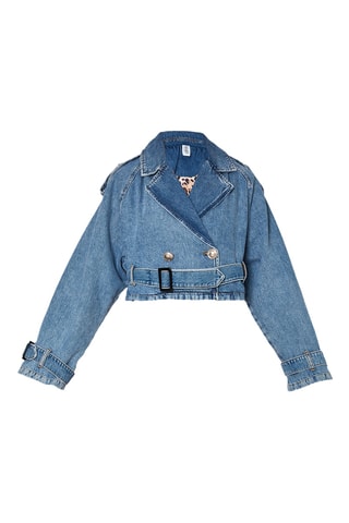 Veste courte en jean - Bleu