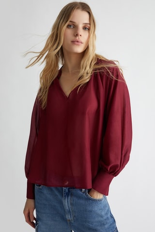 Blusa in seta - Bordeaux