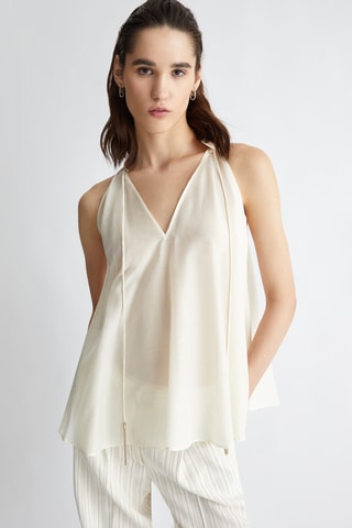 Top en soie - Beige