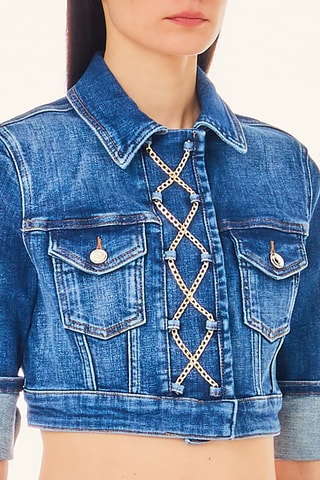 Veste courte en jean - Bleu