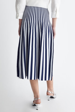 Jupe midi taille haute - Bleu foncé