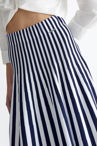 Jupe midi taille haute - Bleu foncé