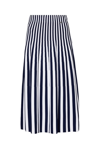 Jupe midi taille haute - Bleu foncé