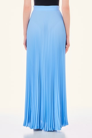 Jupe plissée taille haute - Bleu