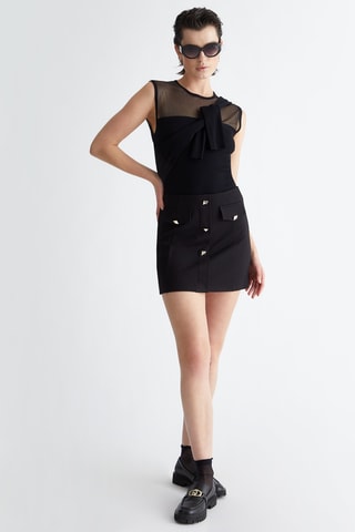 Top bi-matière - Noir