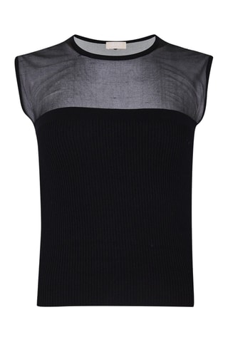 Top bi-matière - Noir