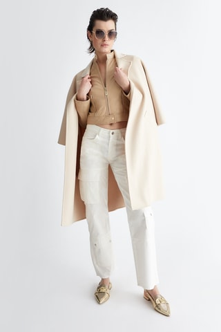 Giacca corta in lana d’agnello - Beige