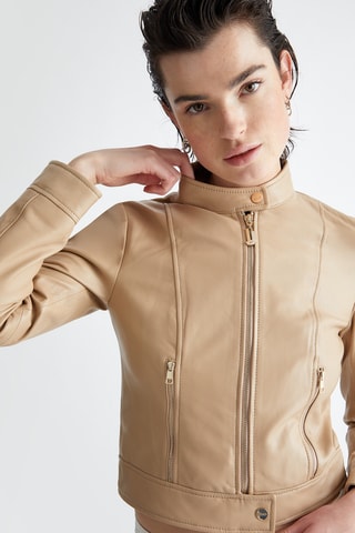 Giacca corta in lana d’agnello - Beige