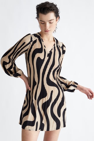 Robe plissée - Beige