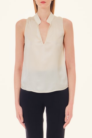 Top en soie - Blanc