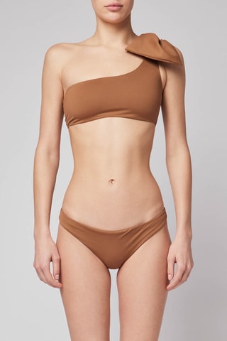 Haut de maillot asymétrique - Marron
