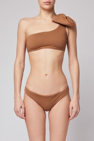 Haut de maillot asymétrique - Marron