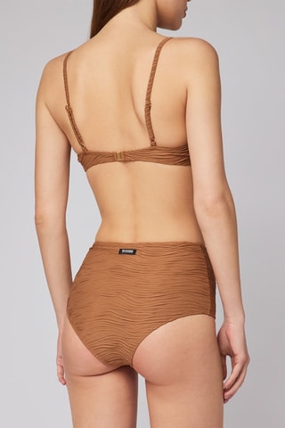 Bas de maillot taille haute - Marron