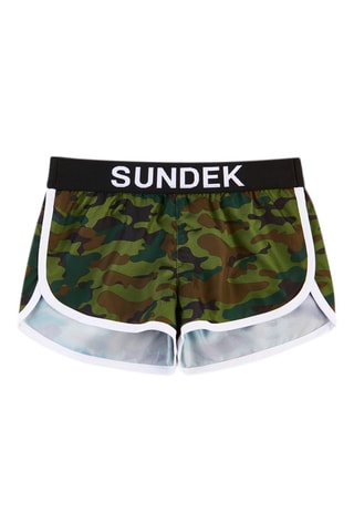 Short de bain - Kaki et blanc