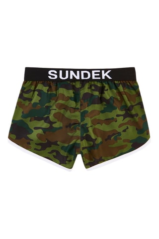 Short de bain - Kaki et blanc