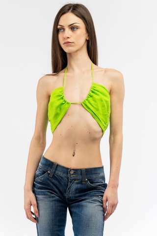Crop top en lin - Vert