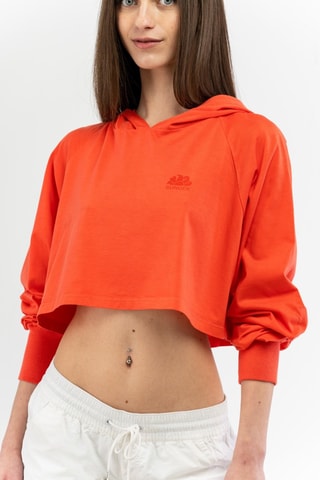 T-shirt à capuche cropped - Orange