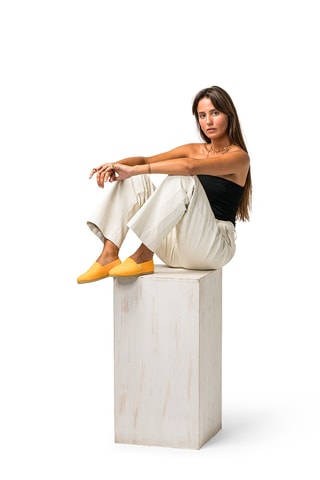 Espadrillas in lino Combi - Bianco, verde e giallo