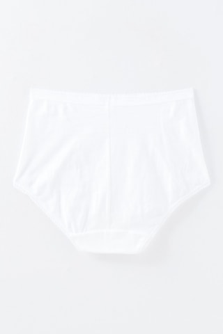 2 Hipsters Hoge Taille Coton Féminine - Wit