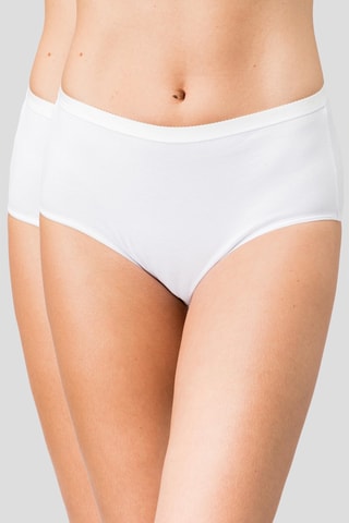 2 Biologisch Katoenen Slips Midi Taille - Wit