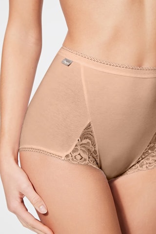 2 Hipsters Hoge Taille Coton Féminine - Beige