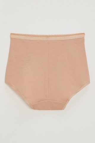 2 Hipsters Hoge Taille Coton Féminine - Beige