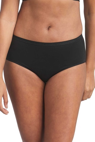 2 Biologisch Katoenen Slips Midi Taille - Zwart