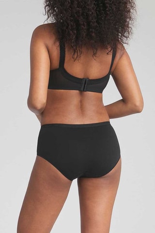 2 Biologisch Katoenen Slips Midi Taille - Zwart