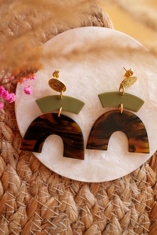 Boucles d'oreilles Olivia - Kaki