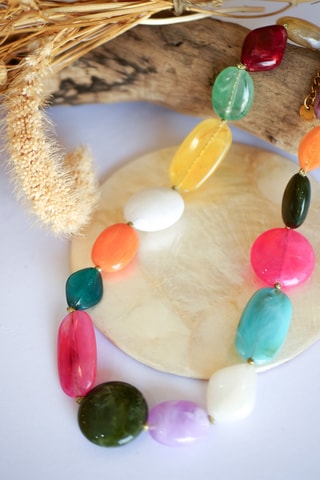 Collier Telma - Jaune et bleu