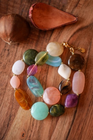 Collier Telma - Bleu et orange