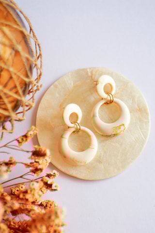 Boucles d'oreilles Brigitte - Ecru