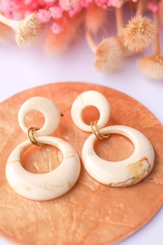 Boucles d'oreilles Brigitte - Ecru