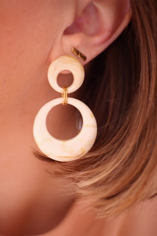 Boucles d'oreilles Brigitte - Ecru