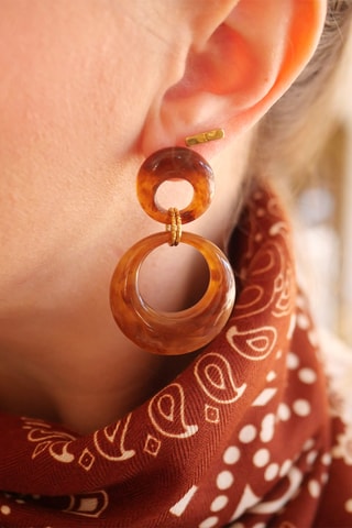 Boucles d'oreilles Brigitte - Marron