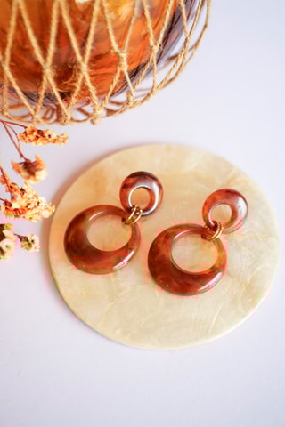 Boucles d'oreilles Brigitte - Marron