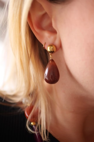 Boucles d'oreilles Alis - Marron