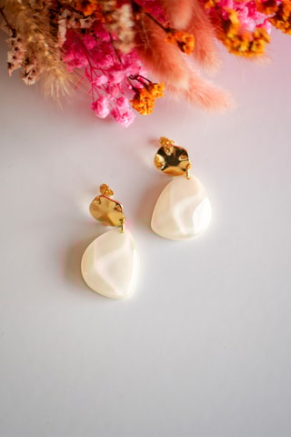 Boucles d'oreilles Edith - Ecru