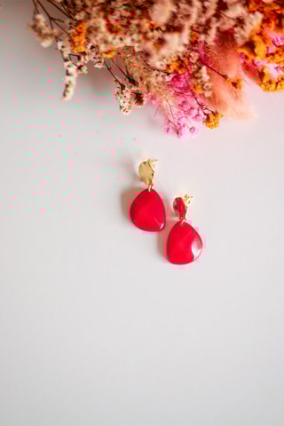 Boucles d'oreilles Edith - Rouge